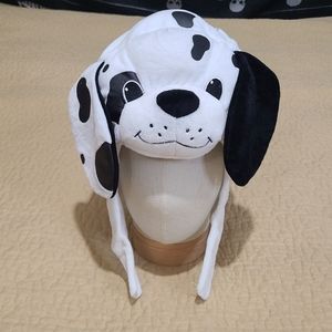 Dalmatian plush beanie with earflaps
